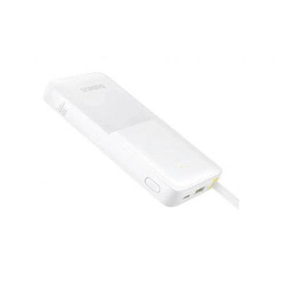 Батарея універсальна Baseus Bipow 2 Digital Display 10000mAh 20W with Built-in USB-C Cable White (P10077101213-00)