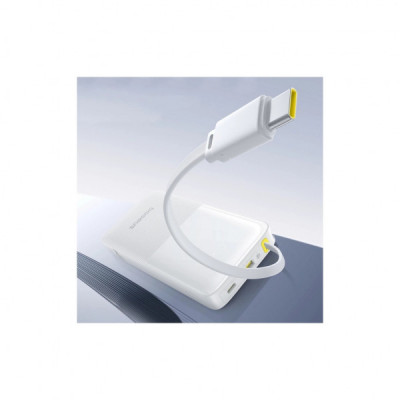 Батарея універсальна Baseus Bipow 2 Digital Display 10000mAh 20W with Built-in USB-C Cable White (P10077101213-00)