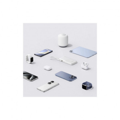 Батарея універсальна Baseus Bipow 2 Digital Display 10000mAh 20W with Built-in USB-C Cable White (P10077101213-00)