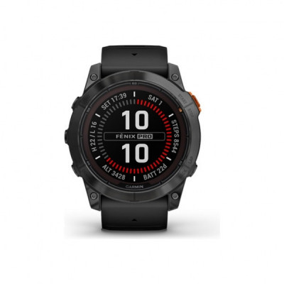 Смарт-годинник Garmin fenix 7X Pro Sol, Slate Gray Stl w/Black Bnd, GPS (010-02778-01)