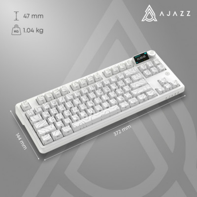 Клавіатура Ajazz AK870 V2 Maillard Switch Wireless/Bluetooth/USB UA White (AK870-V2-S-W)
