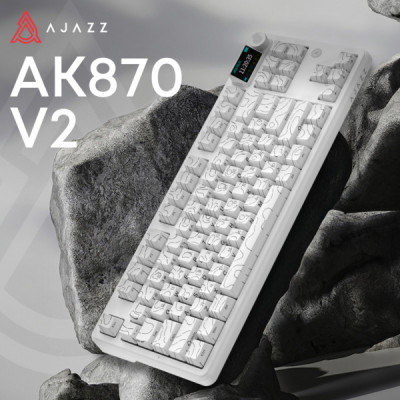 Клавіатура Ajazz AK870 V2 Maillard Switch Wireless/Bluetooth/USB UA White (AK870-V2-S-W)
