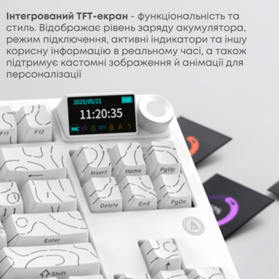 Клавіатура Ajazz AK870 V2 Maillard Switch Wireless/Bluetooth/USB UA White (AK870-V2-S-W)