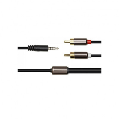 Кабель мультимедійний 3.5 mm Stereo Plug - 2*RCA, 1 m PowerPlant (CA912834)