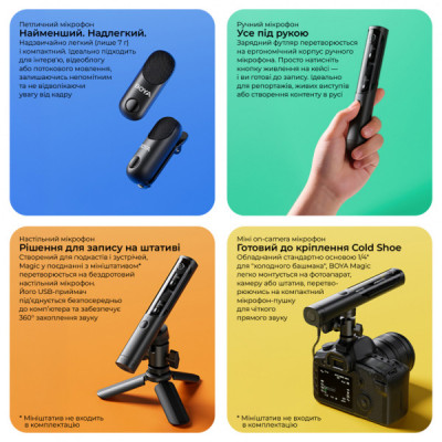 Мікрофон Boya Magic-03 Type-C/TRS Black (Magic-03) Мікрофон Boya Magic-03 Type-C/TRS Black (Magic-03)
