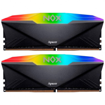 Модуль пам'яті для комп'ютера DDR4 32GB (2x16GB) 3200 MHz NOX RGB Black Apacer (AH4U32G32C28YNBAA-2)