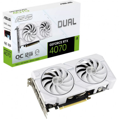 Відеокарта ASUS GeForce RTX4070 12Gb DUAL EVO WHITE (DUAL-RTX4070-O12G-EVO-WHITE)