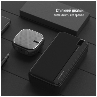 Батарея універсальна ColorWay 20 000 mAh PD/22.5W, QC/3.0, black (CW-PB200LPA4BK-PD)