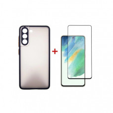 Чохол до мобільного телефона Dengos Kit for Samsung Galaxy S21 FE case + glass (Black) (DG-KM-27)