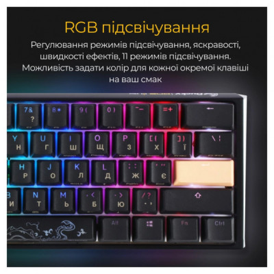 Клавіатура Ducky One 3 Mini Cherry MX Speed Silver RGB UA USB Black (DKON2161ST-PUAPXCLAWSC1)
