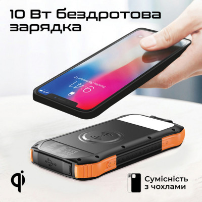 Батарея універсальна Promate 10000mAh PD/20W, QC/3/0, Solar, QI, IP65 (solartank-10pdqi.black) Батарея універсальна Promate 10000mAh PD/20W, QC/3/0, Solar, QI, IP65 (solartank-10pdqi.black)