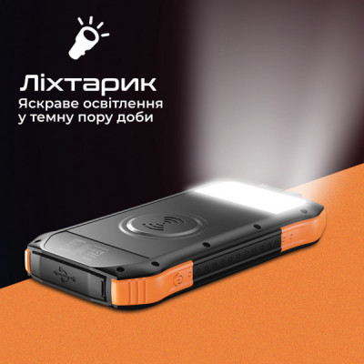 Батарея універсальна Promate 10000mAh PD/20W, QC/3/0, Solar, QI, IP65 (solartank-10pdqi.black) Батарея універсальна Promate 10000mAh PD/20W, QC/3/0, Solar, QI, IP65 (solartank-10pdqi.black)