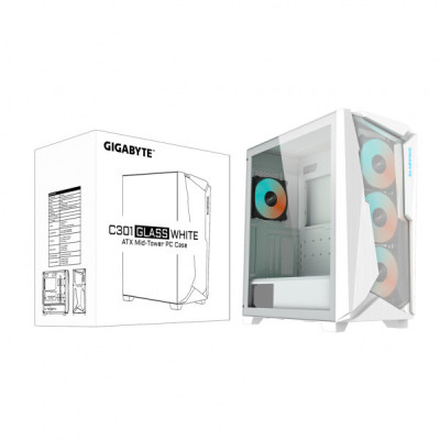 Корпус GIGABYTE C301 GLASS WHITE