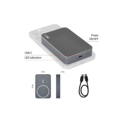 Батарея універсальна EMOS 10000mAh WI1046, 20W, Wireless, grey (B0551GY) Батарея універсальна EMOS 10000mAh WI1046, 20W, Wireless, grey (B0551GY)