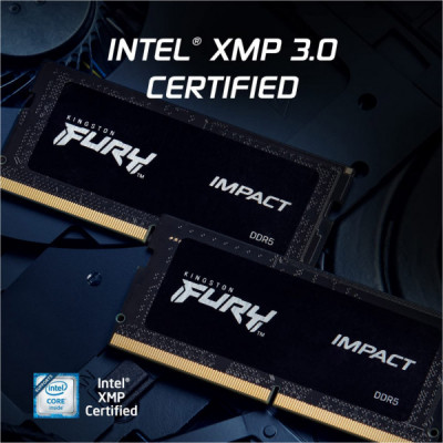 Модуль пам'яті для ноутбука SoDIMM DDR5 64GB (2x32GB) 5600 MHz FURY Impact Kingston Fury (ex.HyperX) (KF556S40IBK2-64)