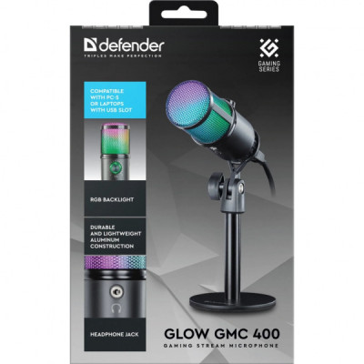 Мікрофон Defender Glow GMC 400 USB RGB (64640)