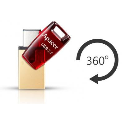 USB флеш накопичувач Apacer 64GB AH180 Red Type-C Dual USB 3.1 (AP64GAH180R-1)