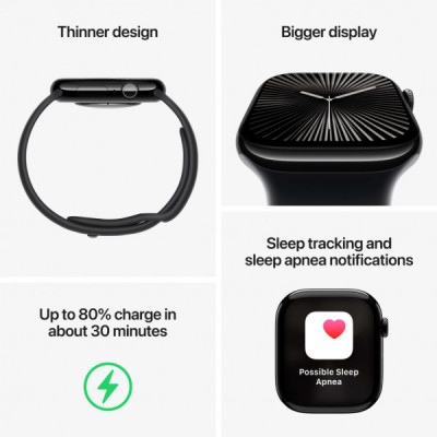 Смарт-годинник Apple Watch Series 10 GPS + Cellular 42mm Gold Titanium Case with Starlight Sport Band - S/M (MX063QH/A)