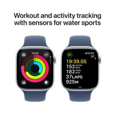 Смарт-годинник Apple Watch Series 10 GPS + Cellular 42mm Gold Titanium Case with Starlight Sport Band - S/M (MX063QH/A)