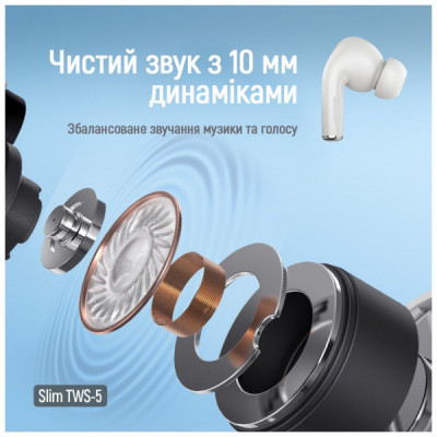 Навушники ColorWay Slim TWS-5 Earbuds White (CW-TWS5WT)