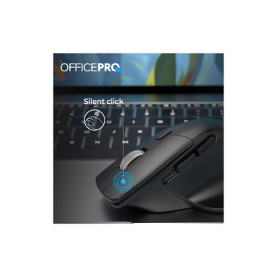 Мишка OfficePro M395B Silent Click Ergonomic Wireless Black (M395B)