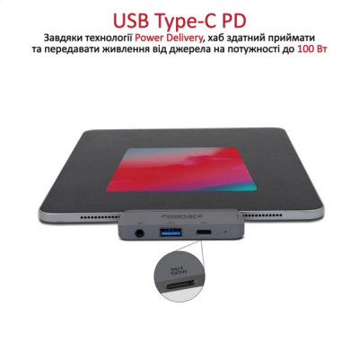 Концентратор Promate USB Hub 4 ports padhub-pro.grey (padhub-pro.grey)