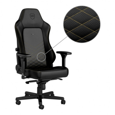 Крісло ігрове Noblechairs Hero Black/Gold (NBL-HRO-PU-GOL)