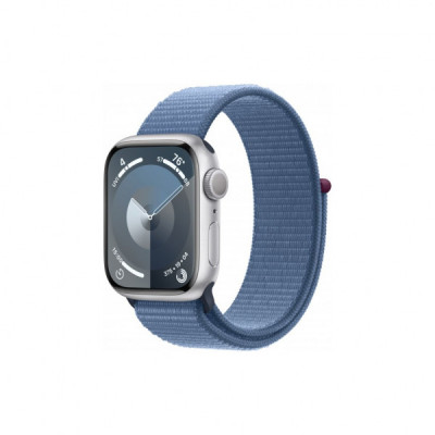 Смарт-годинник Apple Watch Series 9 GPS 41mm Silver Aluminium Case with Winter Blue Sport Loop (MR923QP/A)