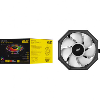 Кулер до процесора 2E Gaming Air Cool AC120ZP RGB, LGA1700, 1200, 115X, 775, AM5, AM4, AM3, AM3+, AM2, AM2+, FM2, FM1 (2E-AC120ZP-RGB)