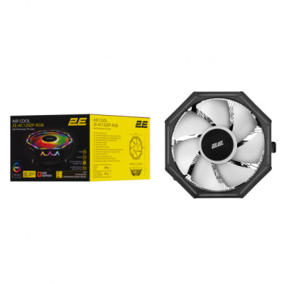 Кулер до процесора 2E Gaming Air Cool AC120ZP RGB, LGA1700, 1200, 115X, 775, AM5, AM4, AM3, AM3+, AM2, AM2+, FM2, FM1 (2E-AC120ZP-RGB)