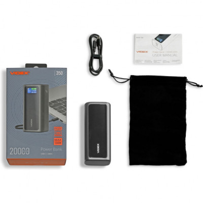 Батарея універсальна Videx 20000mAh 130W PD/100W TFT LCD Display (VPB-350-G)