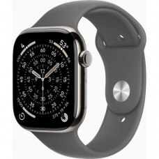 Смарт-годинник Apple Watch Series 11 GPS + Cellular 46mm Natural Titanium Case with Stone Grey Sport Band - S/M (MFCW4RK/A)