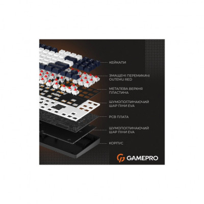 Клавіатура GamePro Genesis Metallic MK110B Outemu Red Switch USB UA Black (MK110B)