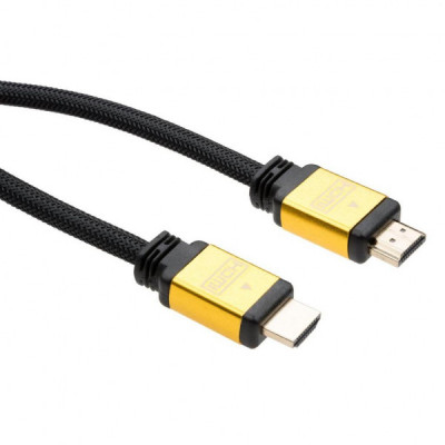 Кабель мультимедійний HDMI to HDMI 1.5 m V2.0 metal Vinga (VCPDCHDMI2VMM1.5BK)