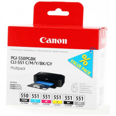 Картридж Canon PGI-550/CLI-551 Multipack BK,C,M,Y,GY (6496B005)