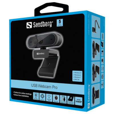 Веб-камера Sandberg Webcam Pro Autofocus Stereo Mic Black (133-95)