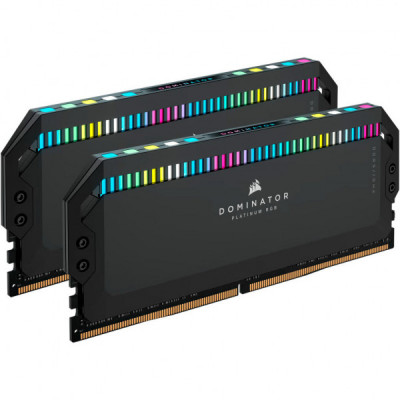 Модуль пам'яті для комп'ютера DDR5 32GB (2x16GB) 6000 MHz Dominator Platinum RGB Black Corsair (CMT32GX5M2E6000C36)