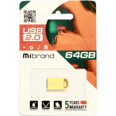 USB флеш накопичувач Mibrand 64GB lynx Gold USB 2.0 (MI2.0/LY64M2G)