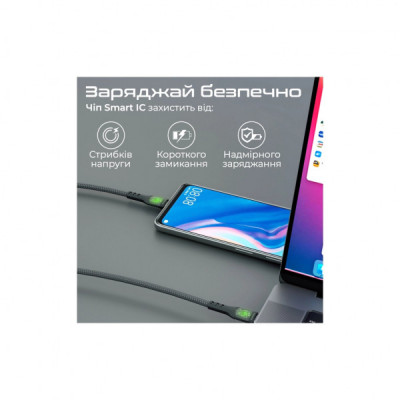 Дата кабель USB-C to USB-C transline-cc200.black Promate (transline-cc200.black)