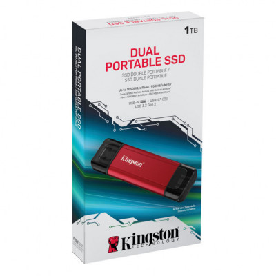 Накопичувач SSD USB Type-C 1TB Dual Portable Kingston (SPSD/1TB) Накопичувач SSD USB Type-C 1TB Dual Portable Kingston (SPSD/1TB)