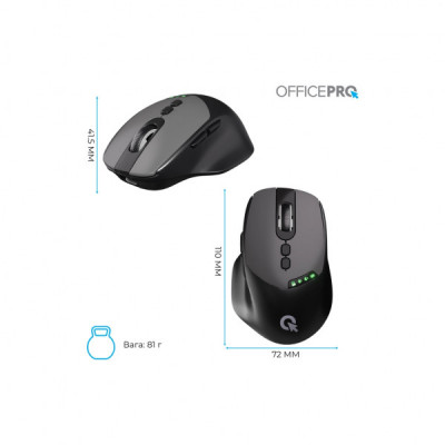 Мишка OfficePro M520B Wireless/Bluetooth Black (M520B)