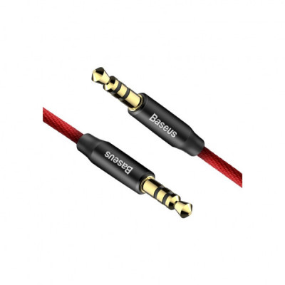 Кабель мультимедійний Jack 3.5mm Yiven M30 M/M 1.5m red-black Baseus (CAM30-C91)