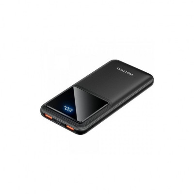 Батарея універсальна Vention 10000mAh 22.5W 3A, PD, QC/3.0, LED Display, Black (FHKB0)