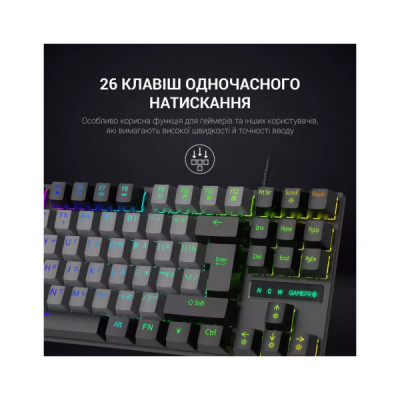 Клавіатура GamePro MK100B Blue Switch LED USB Black (MK100B)