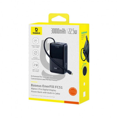 Батарея універсальна Baseus EnerFill FC51 Bipow2 Pro 30000mAh 22,5W build cab.USB-C black (E0028100)