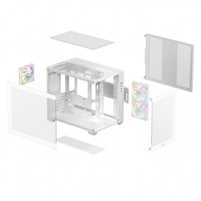 Корпус для ПК Deepcool CG330 3F White (R-CG330-WHNGM3-G)