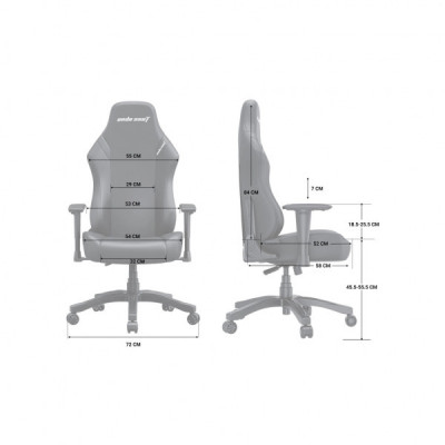 Крісло ігрове Anda Seat Luna Fabric Size L Grey (AD18-44-G-F)