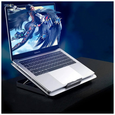 Підставка до ноутбука IceCoorel 10-15.6", 1*180mm 580 RPM, 2*USB, 350x225x26mm, Silver (A18)