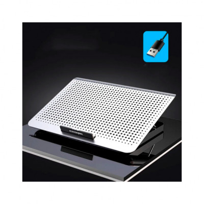 Підставка до ноутбука IceCoorel 10-15.6", 1*180mm 580 RPM, 2*USB, 350x225x26mm, Silver (A18)