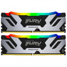 Модуль пам'яті для комп'ютера DDR5 32GB (2x16GB) 6400 MHz Renegade Silver RGB Kingston Fury (ex.HyperX) (KF564C32RSAK2-32)